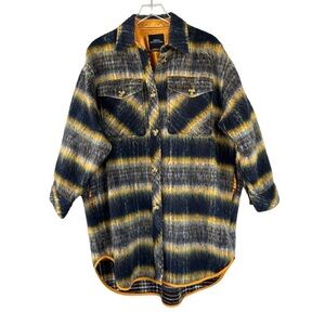 Urban Outfitters Emelie Plaid Longline Shirt Jacket Oversized Size XS/Small